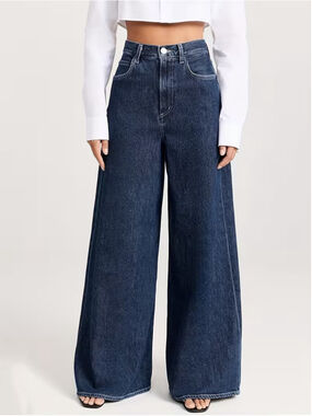Women's Plus Size 3XL 18 Wide Leg Jeans Mid Rise Stretch Loose Denim Pants